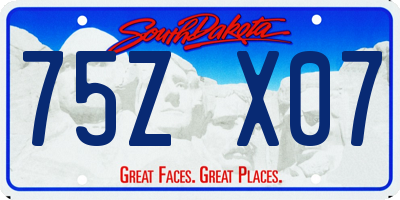 SD license plate 75ZX07