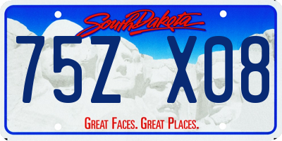 SD license plate 75ZX08