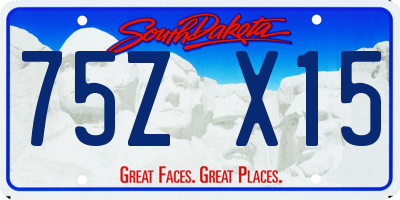 SD license plate 75ZX15
