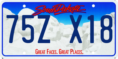 SD license plate 75ZX18