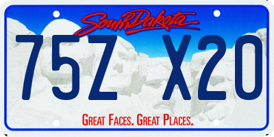 SD license plate 75ZX20