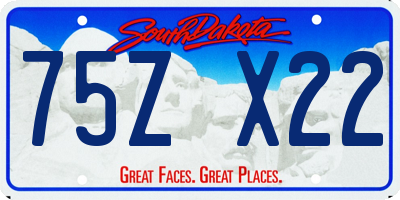 SD license plate 75ZX22