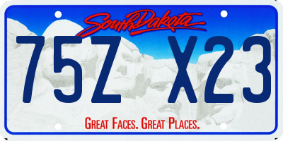 SD license plate 75ZX23