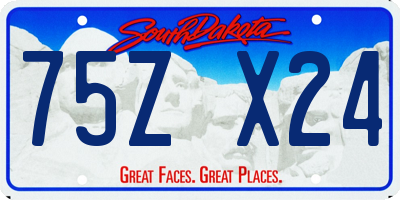 SD license plate 75ZX24