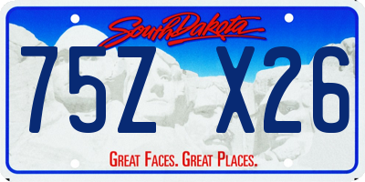 SD license plate 75ZX26