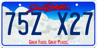SD license plate 75ZX27