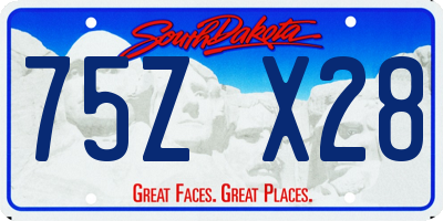 SD license plate 75ZX28