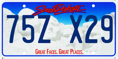 SD license plate 75ZX29