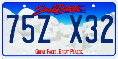 SD license plate 75ZX32