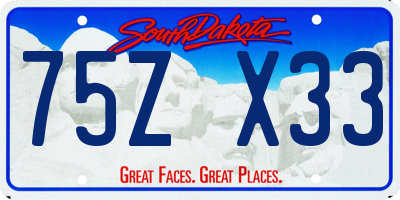 SD license plate 75ZX33