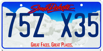 SD license plate 75ZX35