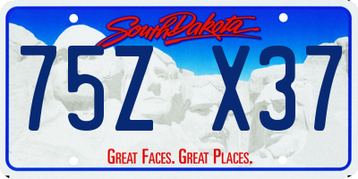 SD license plate 75ZX37