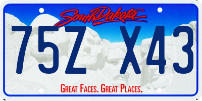 SD license plate 75ZX43