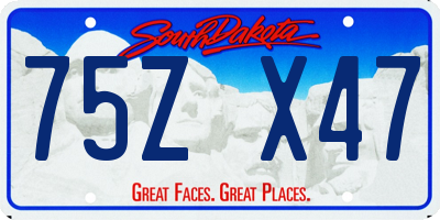 SD license plate 75ZX47