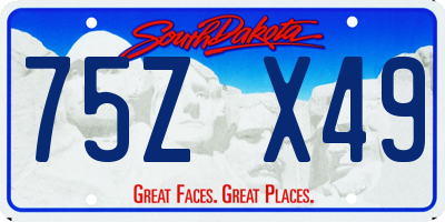 SD license plate 75ZX49