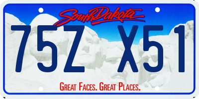 SD license plate 75ZX51