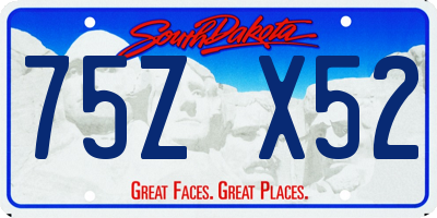 SD license plate 75ZX52