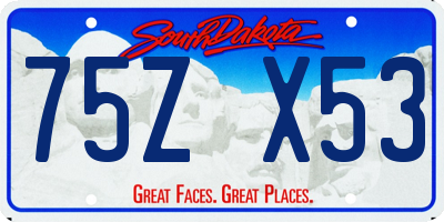 SD license plate 75ZX53
