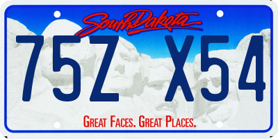 SD license plate 75ZX54