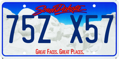 SD license plate 75ZX57