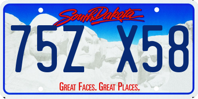 SD license plate 75ZX58