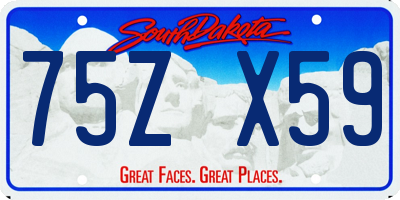SD license plate 75ZX59