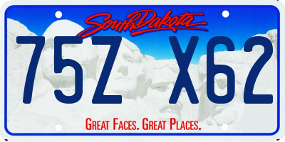 SD license plate 75ZX62