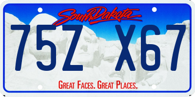 SD license plate 75ZX67