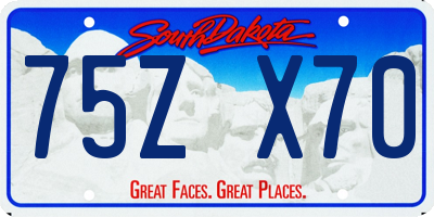 SD license plate 75ZX70