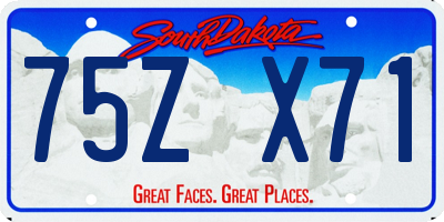 SD license plate 75ZX71