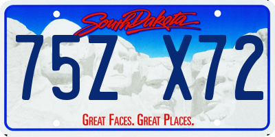 SD license plate 75ZX72