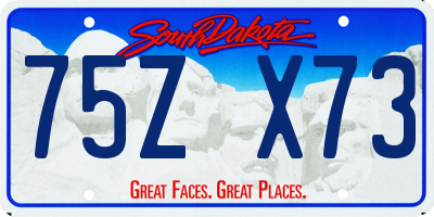 SD license plate 75ZX73