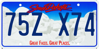 SD license plate 75ZX74