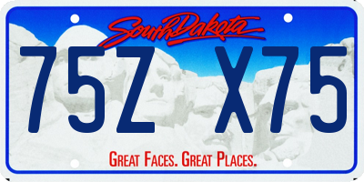 SD license plate 75ZX75