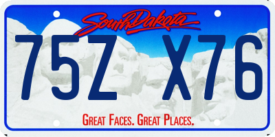 SD license plate 75ZX76