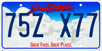 SD license plate 75ZX77