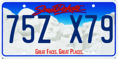 SD license plate 75ZX79