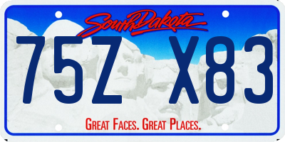 SD license plate 75ZX83