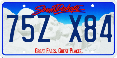 SD license plate 75ZX84