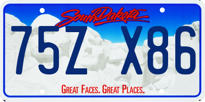 SD license plate 75ZX86