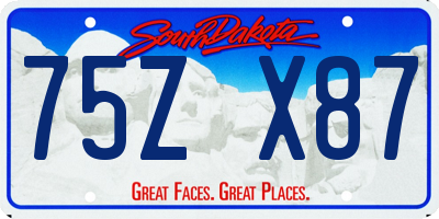 SD license plate 75ZX87