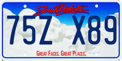 SD license plate 75ZX89