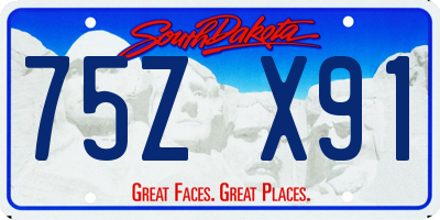 SD license plate 75ZX91