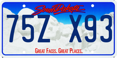 SD license plate 75ZX93