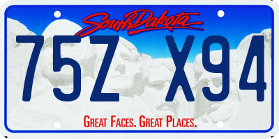 SD license plate 75ZX94