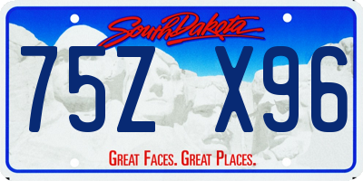 SD license plate 75ZX96