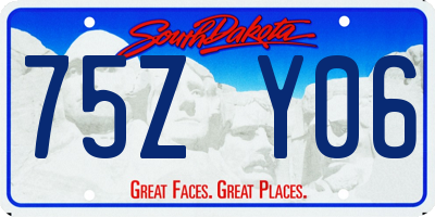 SD license plate 75ZY06