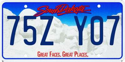 SD license plate 75ZY07