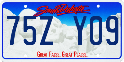 SD license plate 75ZY09