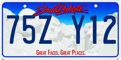 SD license plate 75ZY12